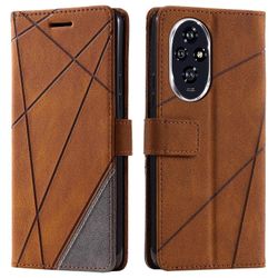 Dreamsoule Honor 200 Pro 5G -koteloon painetut linjat PU nahkainen liitoslompakko puhelimen kansi - ruskea Monivärinen Brown
