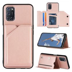 Gangxun Sag For Oppo A52/a72/a92 Vintage Cuir Cover Læder sag Kofanger - Rose