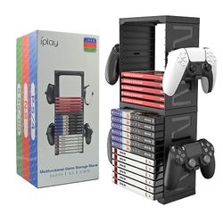 Spil disc storage box dobbelt lag til Ps4/ps5 Universal Disc lodret stativ