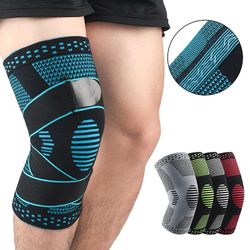 Knæ brace Mediale Støtte Stærk Kompression Protection Kneepads Skridsikker Running Vandring Soccer Basketball Knæpuder Sleeve Blå