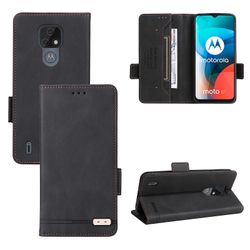 Gangxun Etui til Motorola Moto E7 læderetui folio flip med kreditkortspor Etui Coque Sort