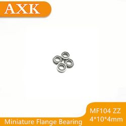 Udsalgskampagne 10stk / parti Mf104zz Mf104 Zz 4x10x4mm Abec-3 Miniature Flange Bærende Tynd væg Dyb Rille Kugle Radial