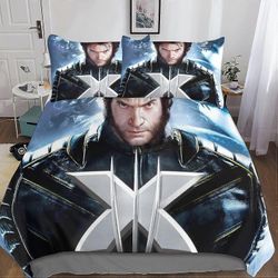 Kerota Wolverine 3D vuodevaatteet, 3 kpl Xmen vuodevaatteet setti mikrokuitupussilakana &; tyynyliinat vetoketjusulkimella yhden tai kahden hengen ...