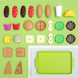 Fantasia Mini Burgers Play House Køkken Legetøj Simulation Køkkenudstyr Madlavning Snacks til børn