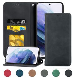 Gangxun Case Til Samsung Galaxy S21 Plus Magnetisk lukning Læder Tegnebog Cover Housse Etui Shockproof - Sort
