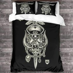 Kerota Motorhead-vuodevaatteet Osat heavy metal -bändille Rock 'n' Roll Print mikrokuitupussilakana sulkimella Double200x200cm