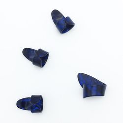 4 stk/sæt 1 tommelfinger + 3 finger guitar picks plectrum kappe, farve blå