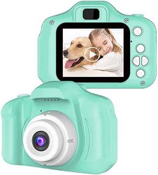 Xqday Digitalkamera til børn, bærbar HD Digital Video Recorder Selfie Kameraer Legetøj gaver til børn, med 32GB Sd-kort og Reader Green
