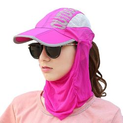 Zhuopai Aldult Sol Hatte Fishing Hatte Cykling Hatte Ansigtsmasker Baseball Hatte Sun Hatte Rose Red