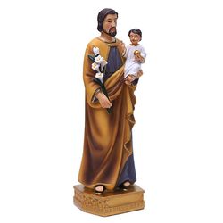 unbrand Saintjoseph Holding Baby Jesus Statuer Religiøse figurer Harpiks Model Skulptur Desktop Dekoration