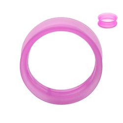 BodyJewelryOnine Super tynd silikone dobbelt blussede tunneler - sælges parvis - 6 farver til rådighed Lavendel 9/16" (14mm)
