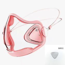 Vaaleanpunainen läpinäkyvä naamio, sumuinen naamio, urheilunaamio, teräväpiirtopäälle asennettu naamio 50kplpm2.5