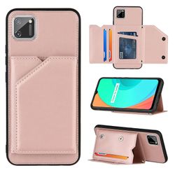Gangxun Sag For Realme C11 Vintage Cuir Cover Læder sag Kofanger - Rose