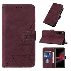 Gangxun Kompatibel med Sony Xperia 1 iii etui læder folio cover tegnebog magnetisk premium etui coque rød