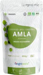 WeightWorld Luomu Amla-jauhe - Rich Vit C Source - Intialainen karviaismarja hiusnaamioihin ja -juomiin - Vegaaninen
