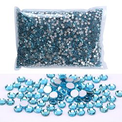 Muggyz Partihandel 1440-14400st/förpackning Ss3-ss50 Crystal Ab 3d Nail Art Dekoration Strass Lim på Flatback Kläder DIY Strass Aquamarine SS50 - 1...