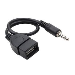 USB til AUX-lydadapter, USB OTG-adapterkabelstik 3,5 mm jackstik han Aux til USB Et hunstik til bilstereoanlæg, bil gps, cd, dvd-lyd