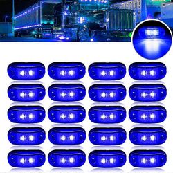 20/10/4PCS 2 soikea LED universaali LED-valo sivumerkkivalot perävaunuautoille asuntovaunun välyslampun pinta-asennus 12V-24V Sininen 20PCS