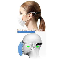Besser Ansigtsmaske rem udvidelse justerbar øre saver krog spænde bands Sort 10PCS