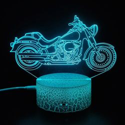 3d lampe motorsykkel terrengsykkel ledet nattlys usb-kabelbatteri fargerikt nattlys soverom dekor bursdagsgave til gutter mann 14
