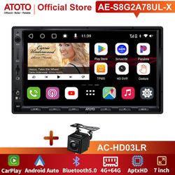 Bicaco atoto bilradio android 2 din trådløs carplay 4g wifi bilstereo bluetooth med gest recogniton hd 7 '' bil berøringsskjerm usb Med HD03LR kame...