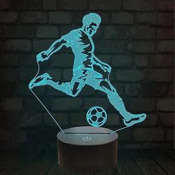 3d Illusion Barn Nattljus Fotboll Boll Beröringssensor Fjärr Nattlampa För Barn Sovrum Dekoration Fotboll Bordslampa Gåva 16 Färg Crack bas