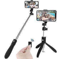 Coosilo 3 I 1 Selfie Stick stativ stativholder Bluetooth Fjernbetjening til Android / ios