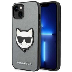 Karl Lagerfeld beskyttelsesetui til Apple iPhone 14 sølv Saffiano Ikonik etui cover taske