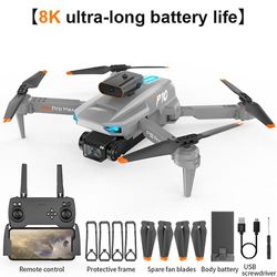 Sajygv P10 8k drone med hd esc, kamera til turister, 5g wifi, FPV 360, fuld forhindringsundgåelse, optisk flow, svæve, foldbar quadcopter, legetøj ...