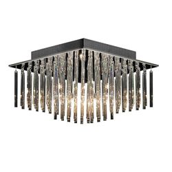 Italux Lighting Klassisk flush loft lys Chrome 10 Lys med Crystal Shade G4