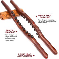 Wooden Massasje Stick For Body skraping og muskelavslapping - Spa Therapy Tool for fettreduksjon Brown 10 beads