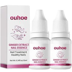 Ginger Nail Care Essence, Grey Nail Moisturizing Care Exfoliating Beauty Nail Essence 2pcs