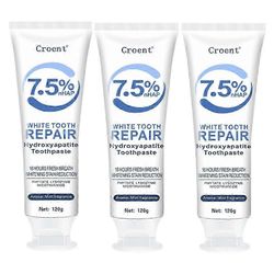 3kpl hydroksiapatiittihammastahna edistyneeseen kiilteen suojaan, hellävarainen ja tehokas koostumus, fluoriton hammastahna herkille hampaille
