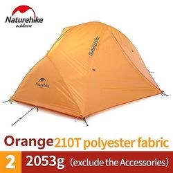 Tents Opgraderet Star River 2 ultralet udendørs campingtelt 2 personer 4 sæson 20d silikonetelte med gratis måtte 210T-Orange