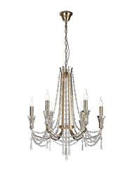 Inspired Lighting Armand Loft Lysekrone Vedhæng 6 Lys E14 fransk guld, krystal
