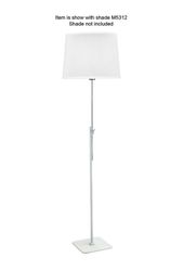 Inspired Lighting Habana gulvlampe Teleskopisk 1 lys uden skygge E27, Mat Hvid /Poleret Krom