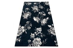 RugsX Tæppe GNAB 60642734 Blomster roser mørkeblå / hvid blå 140x200 cm