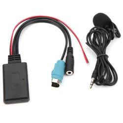 Bluetooth 5.0 AUX -kaapelisovitin mikrofonilla, joka sopii Alpine KCE: lle?236B CDA?9852/E CDE?9887/R