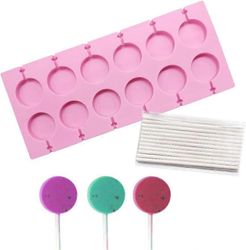2025 Uudet pyöreät tikkarimuotit suklaa kovat karkit silikonimuotti 25kpl/pakkaus lolly sticks