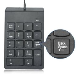 Gerui svart kablet usb numerisk tastatur med 18 taster slank mini talltastatur for p