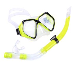 Dykning beskyttelsesbriller og halvtørre snorkel udstyr sæt Gul