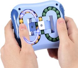Roterende Magic Cube Fidget Spinner Legetøj til børn Puslespil Pædagogisk festinteraktion Børns legetøjsgaver Indigo
