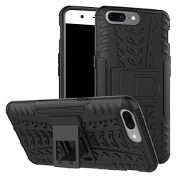 Shockproof rustning sag for oneplus 8t med kickstand all inclusive dække sort rpc1472