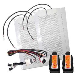 Turvaistuimen lämmitin Universaali 12V hiilikuituinen auton lämpötyynyt 3 taso lämmitetty pyöreä tyynykytkinsarja Talvilämmitin istuimen päällissar...