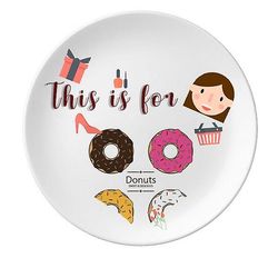 Fire Color Doughnut Dessert Sweet Food Mother Dessert Plate Dekorative Porcelæn 8 tommer Dinner Home