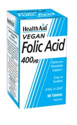 Health Aid Folinsyre 400ug VEGAN, 90 Tabletter