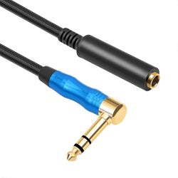 6,35 mm 1/4 TRS urospuolinen stereokyynärpää naaraspuoliseen sähkökitaran äänikaapeliin 1m