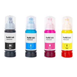 Go Inks -yhteensopiva 104 täyttömustepullosarja, 4 kpl, 70 ml, musta/syaani/magenta/keltainen Epson EcoTank -tulostimille