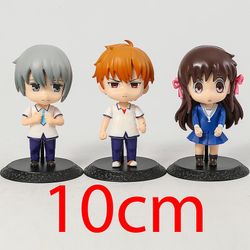 Visgaler 3stk/sæt Frugtkurv Honda Tohru Sohma Kyo Yuki Q Version Dukker Pvc Figurer Legetøj 10 cm taske