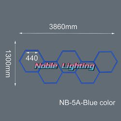 Arysiedder Blå Färg Led Honeycomb Hexagonal Lights Vägghängande Nattlampor För Bil Garage Skylt Verkstad Design Reparation Heminredning NB-5A